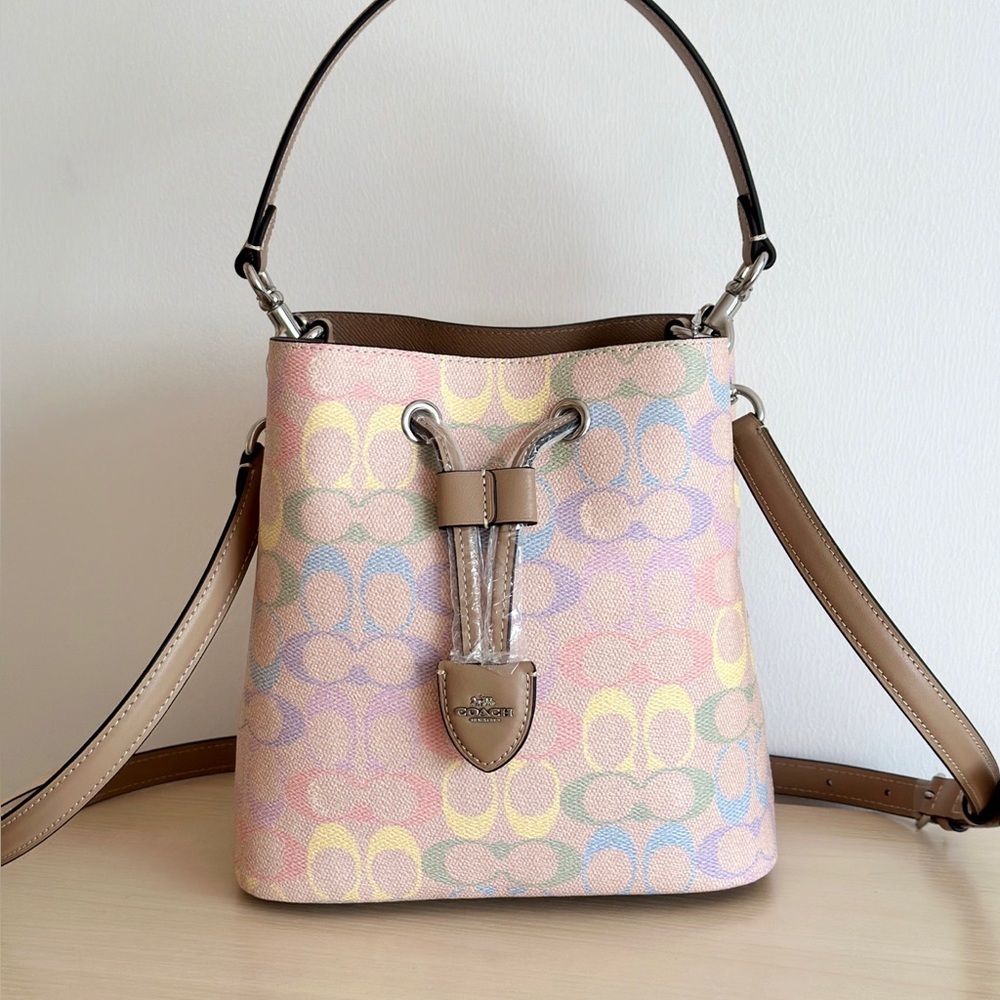 Coach Rowan Bucket Bag Rainbow Drawstring Crossbody